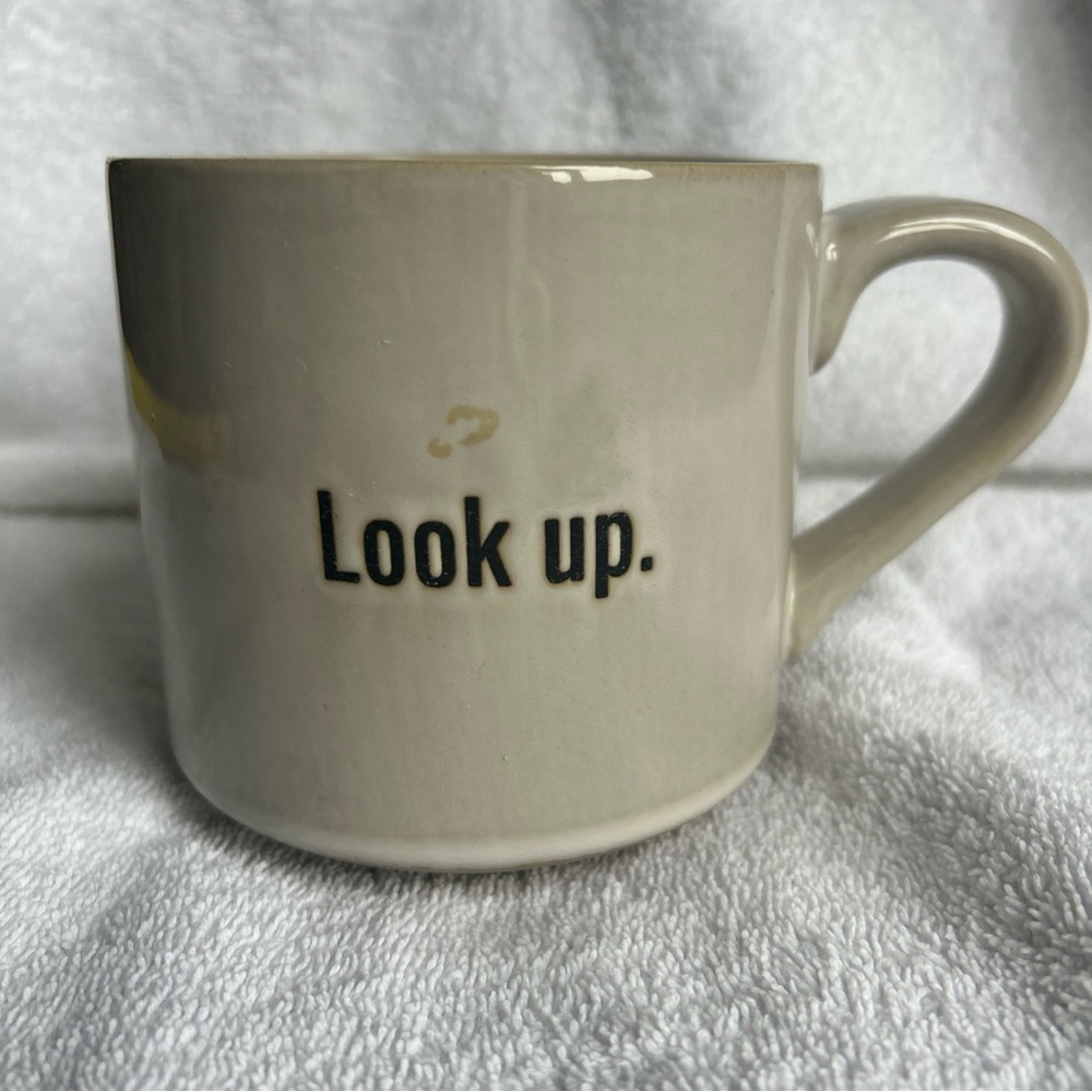Look up Cream coffee Mug by The Chosen Stoneware